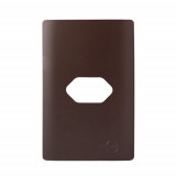 Placa p/ 1 Tomada Horizontal 4x2 - Novara Marrom Fosco